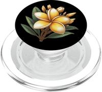 Vintage Plumeria Amarillo Floral Tropical Bloom Verano PopSockets PopGrip para MagSafe
