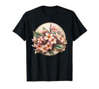 Vintage Plumeria Rosa Floral Tropical Bloom Verano Camiseta gráfica económica