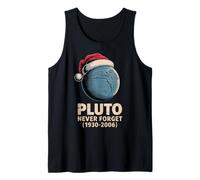 Vintage Pluto Never Forget Funny Retro Astronomía Navidad Camiseta sin Mangas