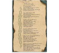 Vintage Poem Canvas Wall-Art Classic Literature Poster Dark Academia Gothic Home Decor Print(Framed,16x24inch(40x60cm))