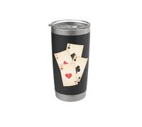 Vintage Poker Mano de cuatro ases Vaso térmico de acero inoxidable de doble pared