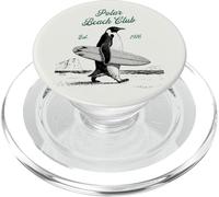Vintage Polar Beach-Club Pingüino Surfer PopSockets PopGrip para MagSafe