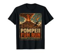 Vintage Pompeya Diversión Run Antigua Roma Volcán Erupción Humor Camiseta gráfica económica, Hombre, Negro, XL