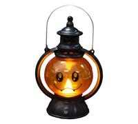 Vintage Pony Lantern - Portable LED Oil Lamp Pumpkin Skull Decoration, Rust