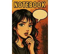 Vintage Pop-Art Manga Notebook Cover - Grunge Comic Style (6x9")