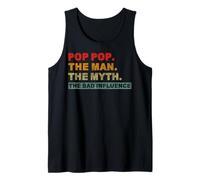 Vintage Pop Pop El Hombre El Mito La Mala Influencia Dicho Camiseta sin Mangas