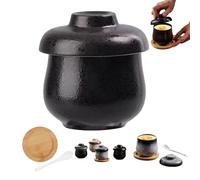 Vintage Porcelain Coddled Egg Cups with Lids, 2Pcs Ceramic Egg Coddlers Sets, 3.8'' Microwave Safe Japanese Style Steamed Egg Stew Bowl, Retro Egg Coddler Cooker, for Steaming Eggs, Pudding (Set C)