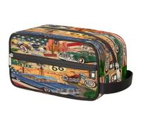 Vintage Poster Repair Route 66 - Bolsa de maquillaje de viaje para mujeres, hombres, niños, niñas, niños, niñas, niños, bolsa de lavado vintage para garaje, bolsa organizadora de artículos de tocador,