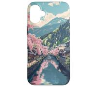 Vintage Poster Stile Sakura Fiore di ciliegio Carcasa para iPhone 16 Plus