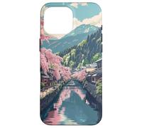 Vintage Poster Stile Sakura Fiore di ciliegio Carcasa para iPhone 16 Pro MAX