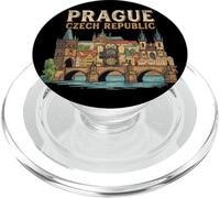 Vintage Praga Chequia Travel Souvenir Landmark Turista Regalo PopSockets PopGrip para MagSafe