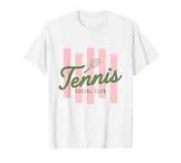 Vintage Preppy Tennis Club Social Retro Tenis Estética Camiseta