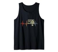 Vintage Profesor Corazón Línea Latido Camiseta sin Mangas