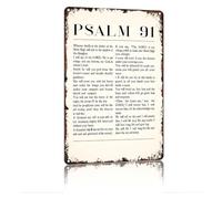 Vintage Psalm 91 Joke Metal Plaque For Kitchen Patio Office 12x8 Inch