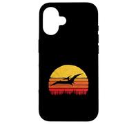 Vintage Pterodactyl Dinosaur Retro Sun Carcasa para iPhone 16