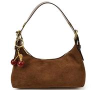 Vintage PU Leather Tote Bag Women Hobo Zipper Work Bag Faux Suede Tote Handbag Zipper Top-handle Bags Underarm Bags for Travel School College Work Shopping Daily Use