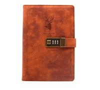 Vintage PU Secret Notebook - Diario de candado - Diario de contraseña A5 - Cuaderno de bloqueo de contraseña - Cuaderno secreto para niñas, niños, adultos