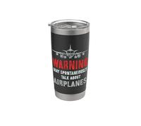 Vintage Puedo HABLAR Espontáneamente DE AVIONES Modelo Fly Vaso térmico de acero inoxidable de doble pared