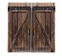 Vintage puerta de madera estilo salón dormitorio ventana opaca completa sombra impresión cortina para oficina en casa bar salón té decoración