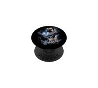 Vintage Pug Aullando en la Luna 90s Bootleg Meme Puppy Dog PopSockets PopGrip Adhesivo