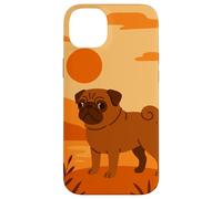Vintage Pug Minimalista Boho Art Lindo Divertido Perro Otoño Carcasa para iPhone 14 Plus