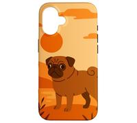 Vintage Pug Minimalista Boho Art Lindo Divertido Perro Otoño Carcasa para iPhone 16