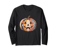 Vintage Pumpkin Fall Halloween Retro Harvest Manga Larga