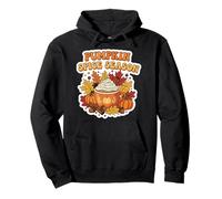 Vintage Pumpkin Spice Season Latte Lover Fall Leaves Mujer Sudadera con Capucha