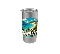 Vintage Punta Cana República Dominicana Viaje Monumento Regalo Vaso térmico de acero inoxidable de doble pared
