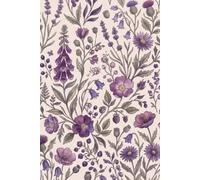 Vintage Purple Floral Hardcover Composition Notebook: 6x9 College Ruled Lined Notebook, 160 Pages, Aesthetic Cottagecore Floral Journal for Writing, Journaling, Work, and School