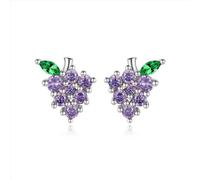 Vintage Purple Grape Stud Earrings For Women Young Party