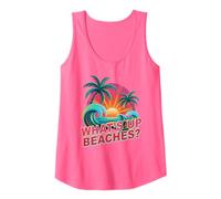 Vintage QUÉ Pasa Playas Surf Vacaciones Viaje Fuera de Servicio Camiseta sin Mangas