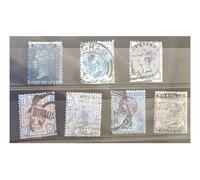 Vintage Queen Victoria - Juego de sellos postales | Azul | QV Era | Auténtico juego de franqueo de la era victoriana. Cuenta con varios tonos azules.