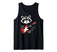 Vintage Raccoon Punk Music Playing Guitar Camiseta sin Mangas
