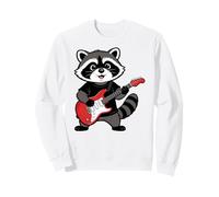 Vintage Raccoon Punk Music Playing Guitar Sudadera