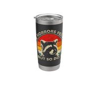 Vintage Racoon Los horrores persisten, pero yo también lo hago la salud mental Vaso térmico de acero inoxidable de doble pared