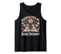 Vintage Radicalizado por Basic Decency Flowers and Books Women Camiseta sin Mangas