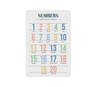 Vintage Rainbow Numbers Chart Metal Tin Sign Educational Wall Art for Toddler Room Preschool Classroom Counting Poster Kids Learning Decor (8 X 12 inch)