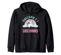 Vintage Rainbow Unicorn & I - Close Buddies Spirit Animal Sudadera con Capucha