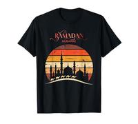 Vintage Ramadán Mubarak Retro Puesta del Sol Mezquita Camello Islam Camiseta