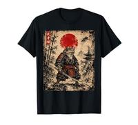 Vintage Rana Samurai Japonés Katana Guerrero Ukiyo-e Arte Camiseta