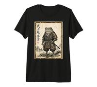 Vintage Rana Samurai Japonés Katana Guerrero Ukiyo-e Arte Camiseta Premium