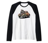 Vintage Rat Rod Hotrod Car Rusty Muscle Street Rod Diseño Camiseta Manga Raglan