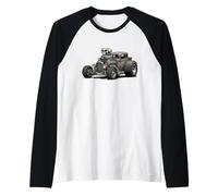 Vintage Rat Rod Hotrod Car Rusty Muscle Street Rod Diseño Camiseta Manga Raglan