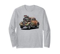 Vintage Rat Rod Hotrod Car Rusty Muscle Street Rod Diseño Manga Larga