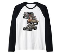 Vintage Rat Rod Hotrod Cars Rusty Muscle Street Rods Diseño Camiseta Manga Raglan