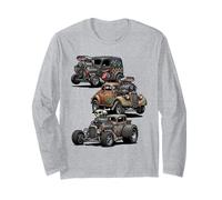 Vintage Rat Rod Hotrod Cars Rusty Muscle Street Rods Diseño Manga Larga