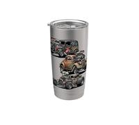 Vintage Rat Rod Hotrod Cars Rusty Muscle Street Rods Diseño Vaso térmico de acero inoxidable de doble pared