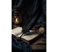 Vintage Raven Quill Journal: Dark Academia Aesthetic Notebook: 120 Lined Pages, Paperback, Antique Pocket Watch & Diary Cover for Writers and Students
