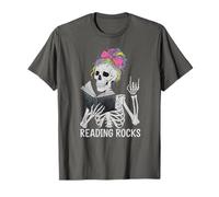 Vintage READING ROCKS Maestro de primaria Leer a través Camiseta